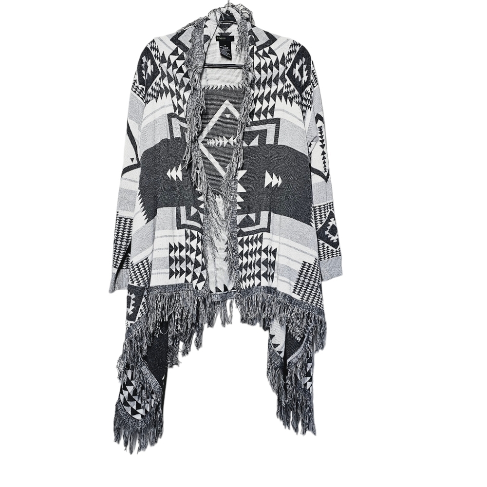 Press Aztec Pattern Fringe Lined Cardigan - Picture 2 of 7